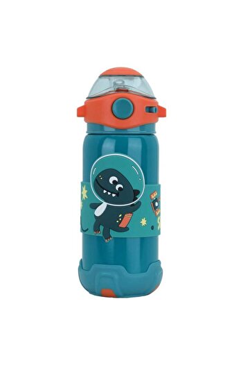 ALSAIF Plastic Water Bottle For Children 460 Ml Astronaut Shape Straw Green
