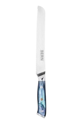 ALSAIF Steel Bread Knife 8 Inches With Wooden Handle Silver Blue