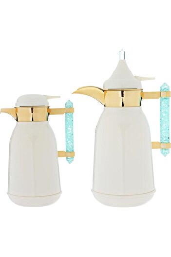 ALSAIF Stainless Steel Thermos Set 1/1 Liter 2 Pieces Pearl Gold