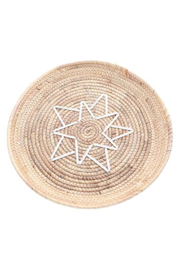 ALSAIF Sword Wicker Bowl 42X5 Cm Beige