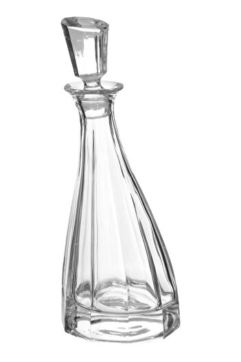 ALSAIF Max Glass Bottle 1 Liter Ribbed With Lid Transparent