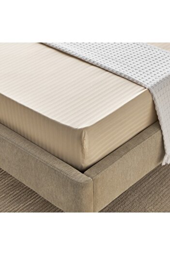 Home Box Hamilton Satin Stripe Twin Fitted Sheet 120x200+36 cm