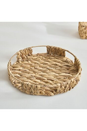 Home Box Willa Water Hyacinth Round Decorative Tray 40x40x6 cm