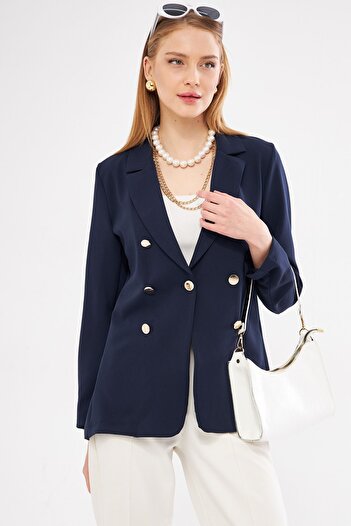 armonika Jachetă de damă bleumarin - cu nasturi, ARM-20K001151