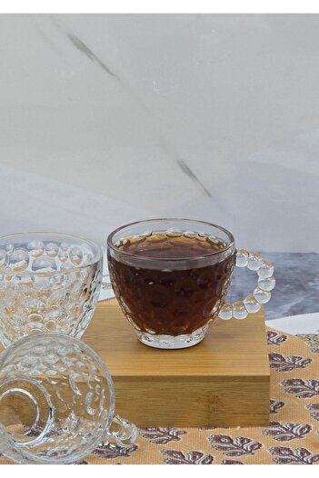 HomeTarz Cherry Glass Cup Set - Set of 6 Tea Coffee Glasses - 50 ml