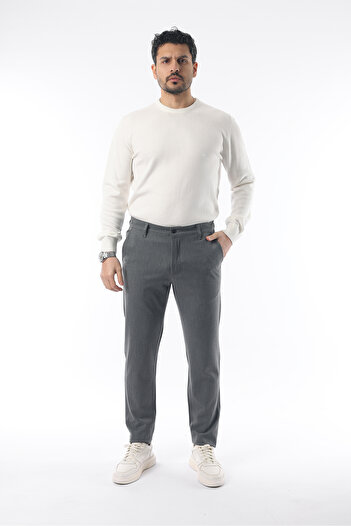 İDS COLLECTİON Παντελόνι Winter Grey Slim Fit Lycra Fabric