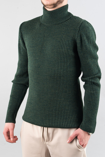 bombe Men's Slim Fit Turtleneck Cotton Turtleneck Sweater Khaki