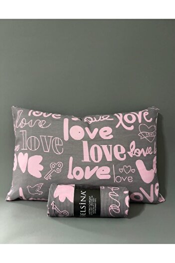 Pamuku Love Patterned Single Person Elastic Bed Sheet Set