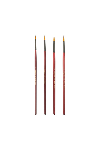 Bigpoint |   123 Series Synthetic Bristle Round Brush Set, 4Pcs, No: 1, 3, 5, 7, Watercolor, Gouache, Acryl