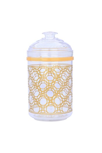 ALSAIF Plastic Spices Box 1.15 Liters Round Embossed Transparent