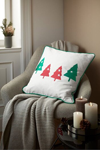 Tchibo Decorative Cushion Cover 50 x 50 cm, White Combo