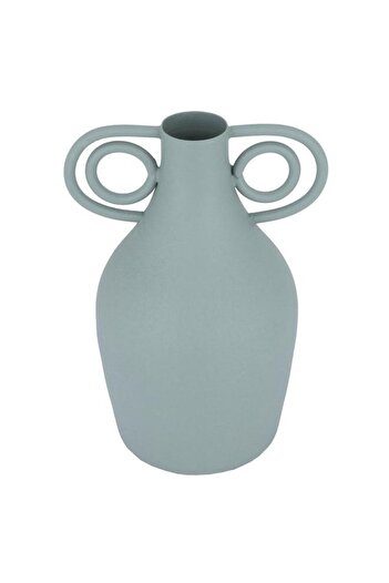 ALSAIF Painted Iron Vase 10X4X13 Cm Light Green