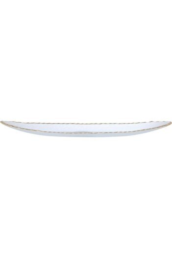 ALSAIF Glass Dessert Dish 50 X 10 X 3 Cm Oval Transparent Gold