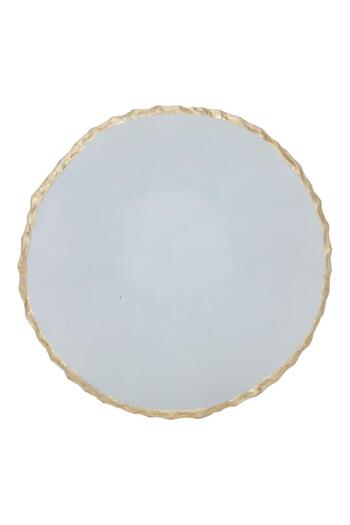 ALSAIF Glass Sweet Dish 21 X 4 Cm Golden Rim Circular Transparent