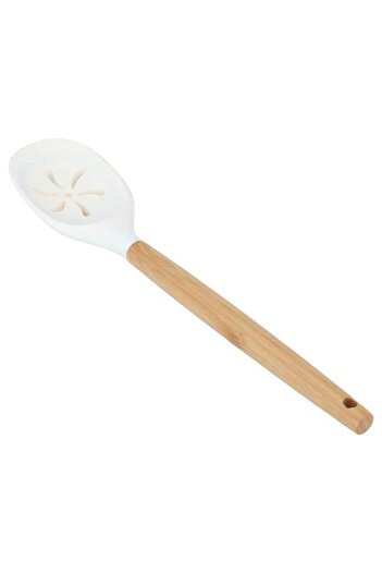 ALSAIF Silicone Spoon Wooden Handle Beige