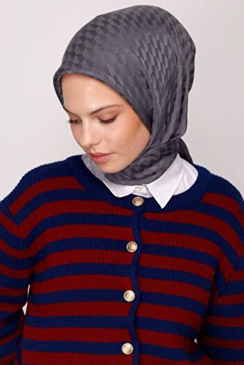 VALORSCARF Qoza İpeksi Jakar Eşarp - Antrasit