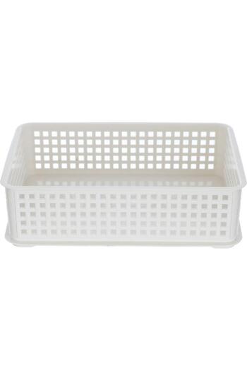 ALSAIF Plastic Storage Basket 24 X 16.7 X 6.9 Cm White