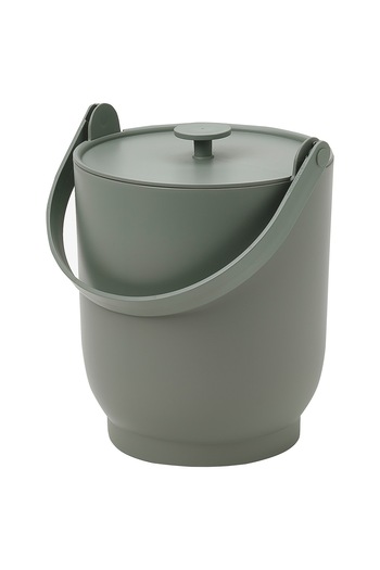 erorex Bin with lid for organic waste, grey-green, 4 l