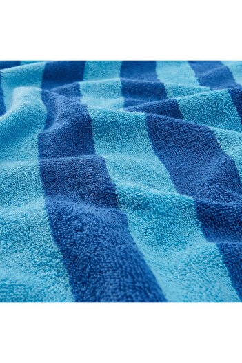 erorex Bath towel, bright blue/light blue striped, 70x140 cm