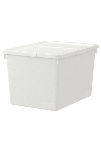 erorex صندوق مع غطاء، أبيض، 38x51x30 سم