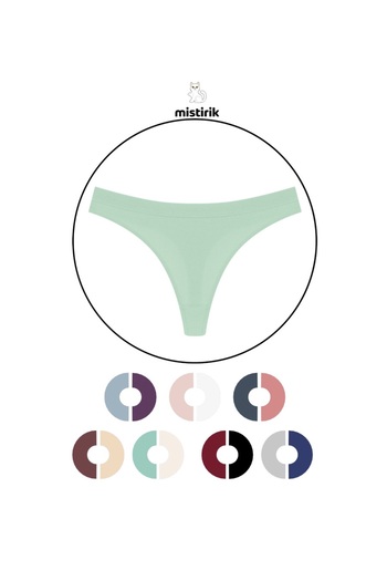 MİSTİRİK Paulo Model Corded String Cotton Thong Flexible Model Water Green Color