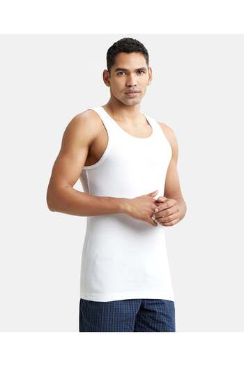 JOCKEY Elance Modern Vest 2X1 Rib 2Pcs Pck 8823-02 White
