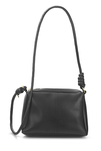Tonny Black Original New Season Diagonal Adjustable Strap Zippered Single Compartment Soft Leather Mini Shoulder Bag