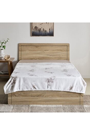 Home Box Matrix Cian Printed Flannel Twin Blanket 140x200 cm