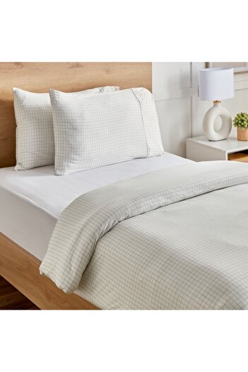 Home Box Ferum Stripe 3-Piece Microfiber Twin Duvet Quilt Cover Set 150x220 cm