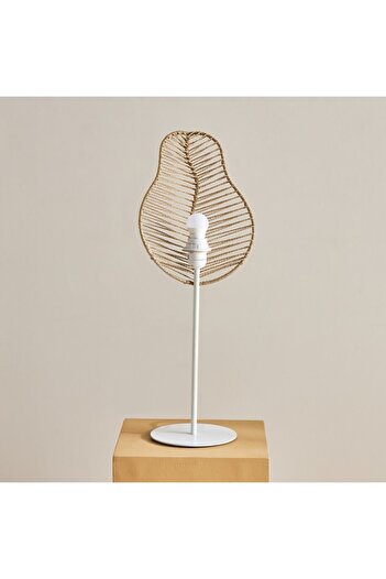 Home Box Collett E27 Metal Table Lamp with Rattan Shade 24.5x17.5x65 cm