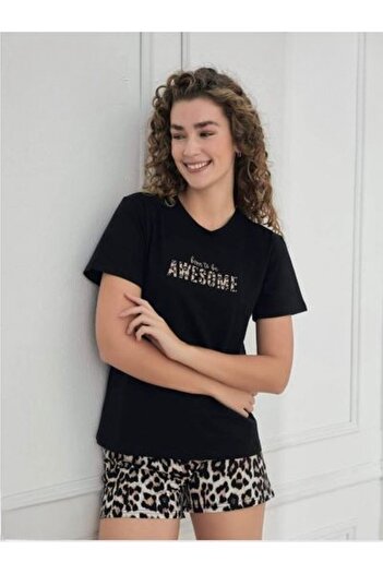 Mihra Compact Penye Kısa Kollu Kadın Şortlu Pijama Takımı