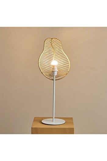 Home Box Collett E27 Metal Table Lamp with Rattan Shade 24.5x17.5x65 cm