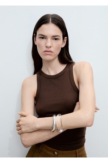 MANGO Woman Halter Neckline Lyocell Blouse