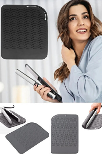 TİNEKE Hair Curling Iron Heat Resistant Silicone Mat Multifunctional Non Slip Flat Silicone Heat Resistant Mat