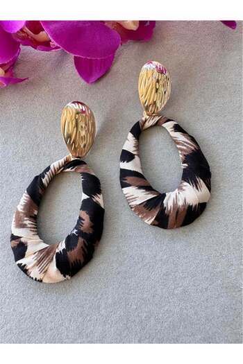 Pelin Aksesuar Leopard Drop Earrings