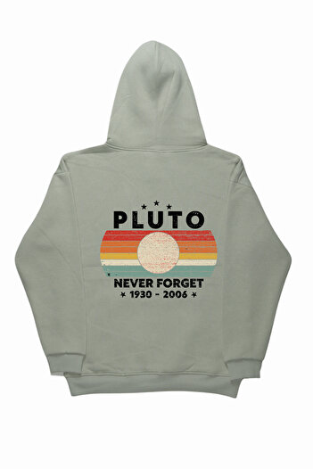 By Caspita Fashion Lenithra Pluto Спинка з принтом, унісекс, оверсайз, сірий худі