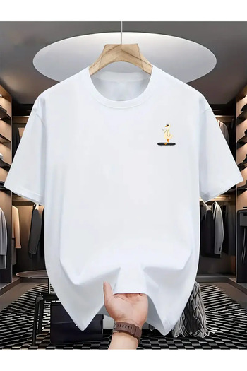 HOFFNUNG Unisex Duck Printed Crew Neck Oversize T-Shirt