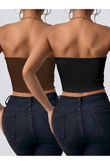 Machetta Women's 2 Colors New Season Breathable Cotton Crop Bustier