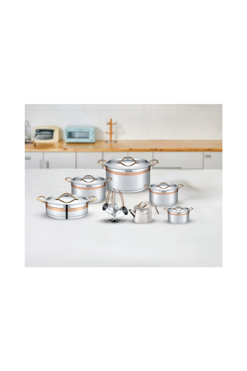 Arshia High Quality Luxury Stainless Steel Cookware Set. Consists Of 16pcs
