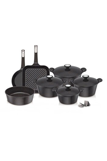 NEOFLAM Extrama Korean pots set, 11 pieces, BLACK