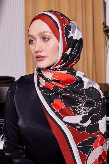 Levidor Burgundy Flower Pattern Royal Shawl