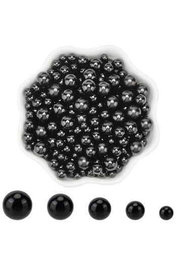 PASAMİA 8 mm Black Color Non-Perforated Pearl 30 g (80-85 Pcs)