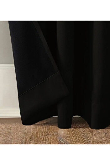 İ.D İpek Dokuma Black Thermal 100% Light Proof Blackout Curtain - EN X BOY