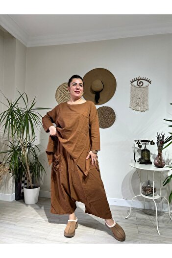 MJORA 100% Cotton Linen Authentic Style Baggy Set
