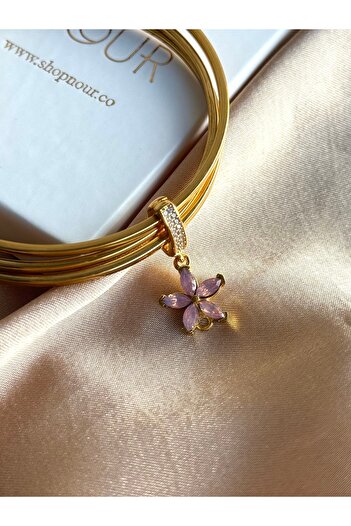 Nour Co Ajda Bilezik Charm Pembe Lotus Çiçeği