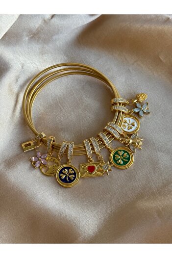 Nour Co Ajda Bilezik Charm Pembe Lotus Çiçeği