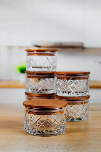 ZURİ DESİGN 4 Pack Wood Vacuum Replacement Lids -Compatible for Elysa and Timeless Breakfast & Storage Containers