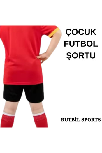 RUTBİL SPORTS ÇOCUK FUTBOL ŞORTU - FUTBOL ŞORTU SİYAH -KISA SPOR ŞORTU SİYAH- FUTBOLCU ŞORT SİYAH