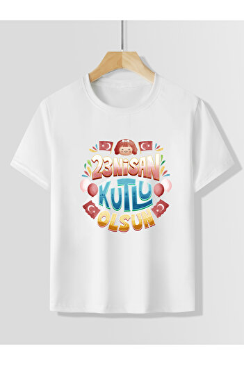 Let's Wear Happy April 23! Custom Design Children's T-Shirt Compact Combed Cotton Crew Neck T-Shirt for Kids