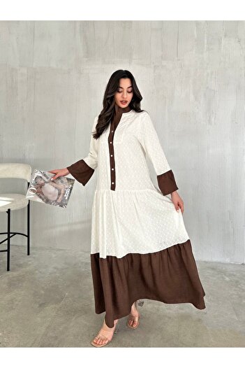 buqre's moda Γυναικεία Trend Brode Δαντέλα Χτένισμα Κορδέλα Λεπτομέρεια 140 cm Φόρεμα